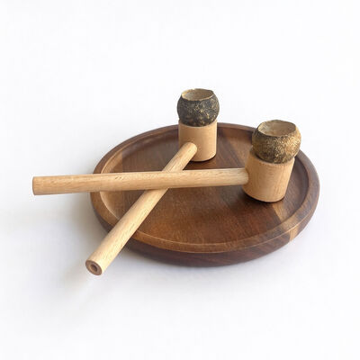 Creative Handcrafted Pipe | Citrus Peel Bowl, Solid Wood Stem