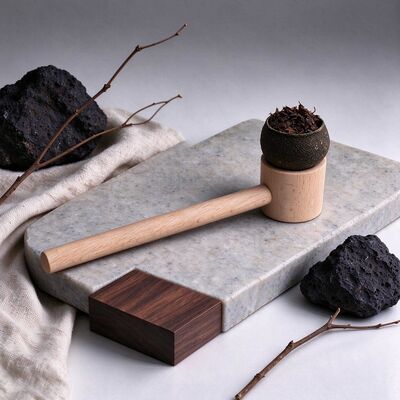 Creative Handcrafted Pipe | Citrus Peel Bowl, Solid Wood Stem